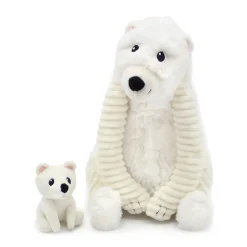 Peluche les ptipotos ours polaire maman et bébé blanc