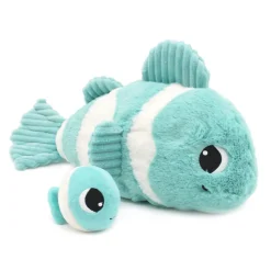 Peluche les ptipotos poisson clown maman et bébé aqua