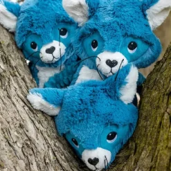 Peluche les ptipotos raton laveur netoitou bleu