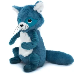 Peluche les ptipotos raton laveur netoitou bleu