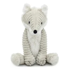 Peluche les ptipotos renard arctique maman et bébé gris clair