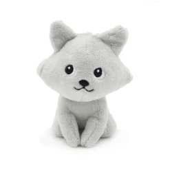 Peluche les ptipotos renard arctique maman et bébé gris clair