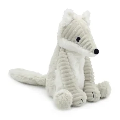 Peluche les ptipotos renard arctique maman et bébé gris clair