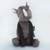 Peluche les ptipotos rhinocéros grobisous gris
