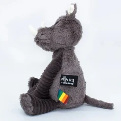 Peluche les ptipotos rhinocéros grobisous gris