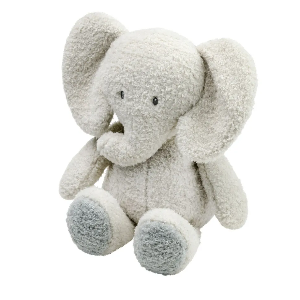 Peluche éléphant bouclette 30cm gris teddy bouclette