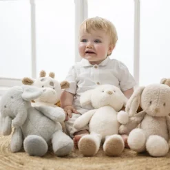 Peluche éléphant bouclette 30cm gris teddy bouclette