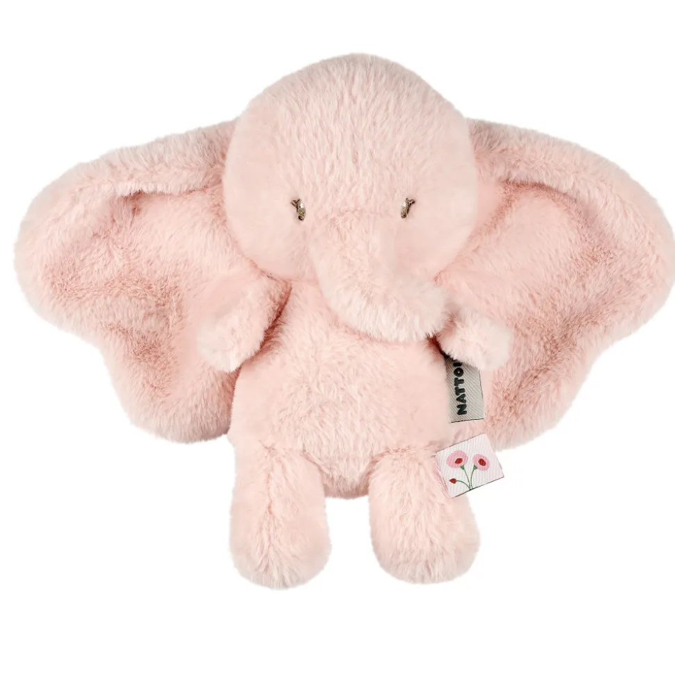 Peluche éléphant longs poils rose fanfan