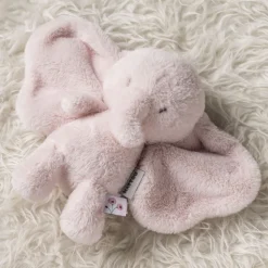 Peluche éléphant longs poils rose fanfan