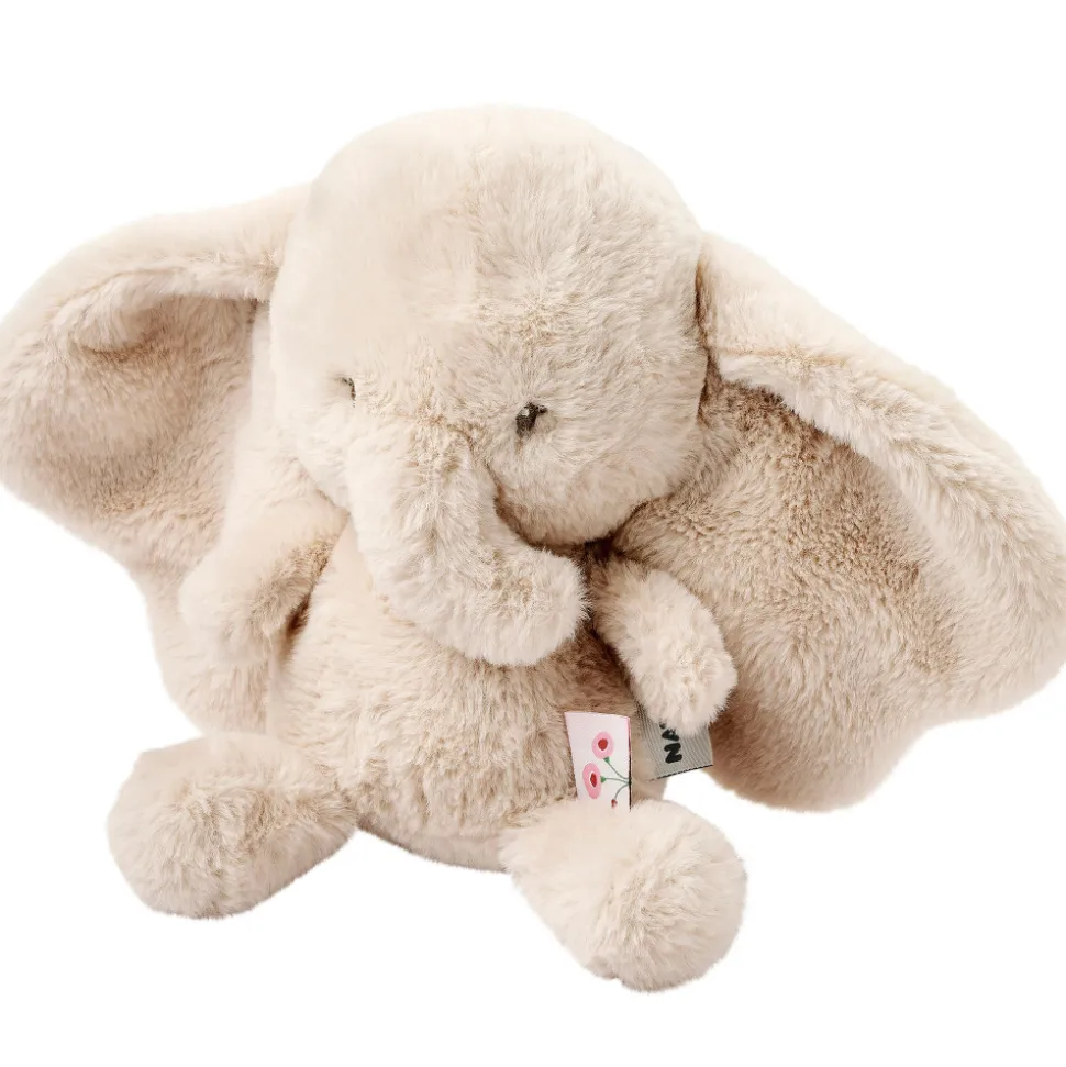 Peluche éléphant longs poils sable fanfan