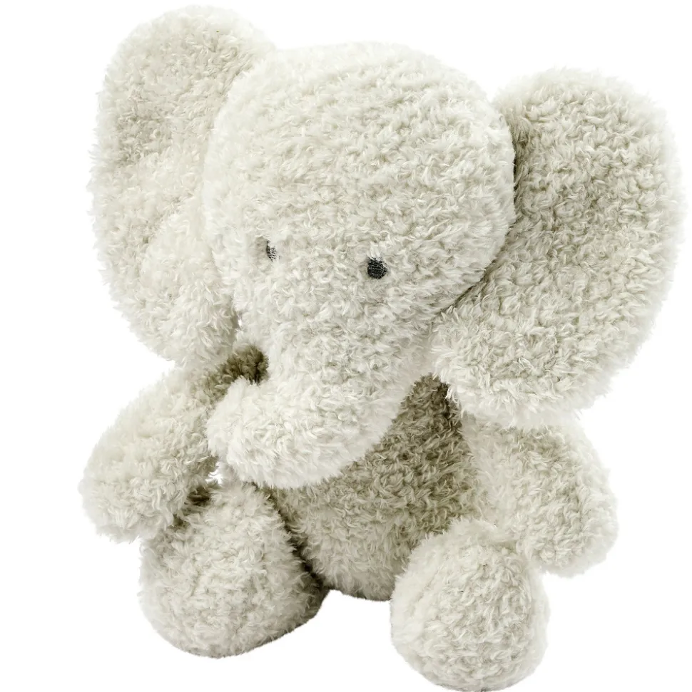 Peluche éléphant teddy bouclette 24cm gris