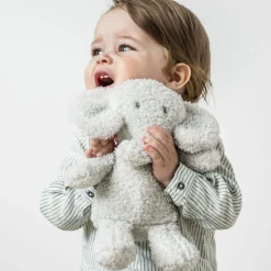 Peluche éléphant teddy bouclette 24cm gris