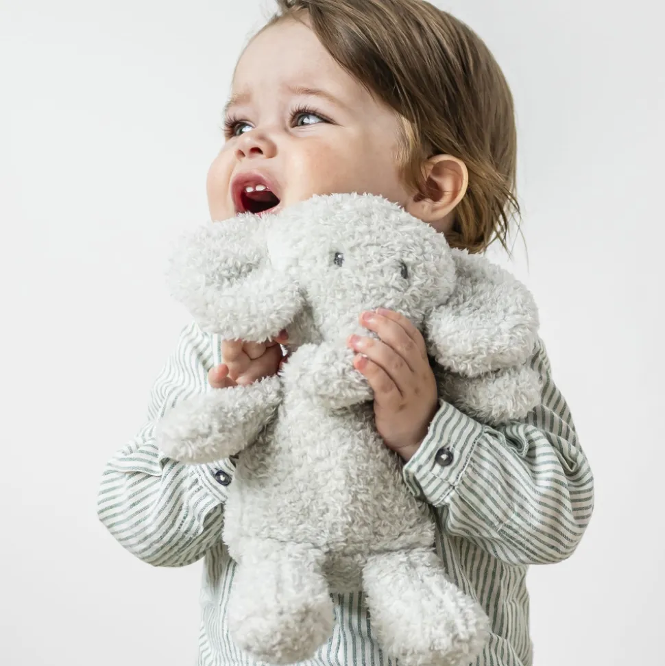 Peluche éléphant teddy bouclette 24cm gris