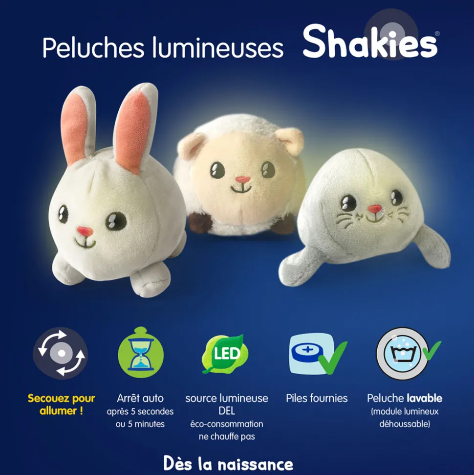 Peluche lumineuse shakies lapin