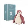 Peluche manchot enregistreuse et bruits blanc rose