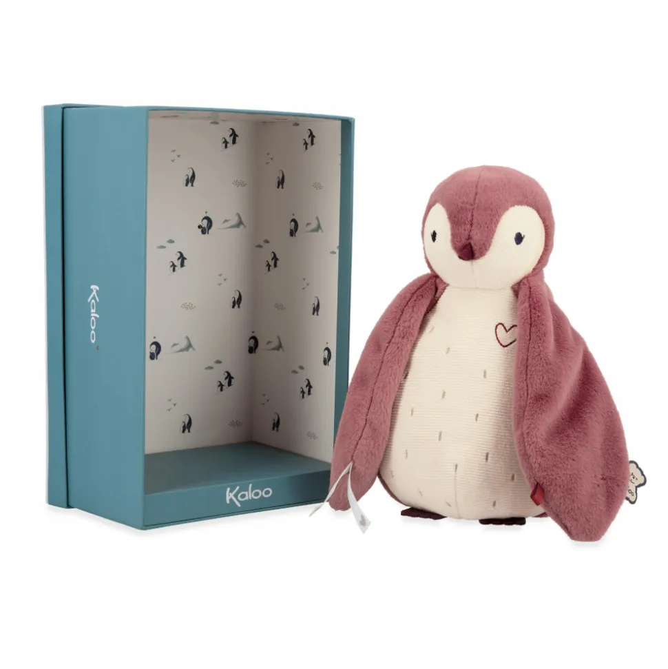 Peluche manchot enregistreuse et bruits blanc rose