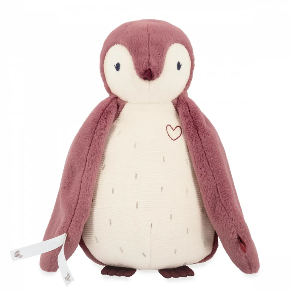 Peluche manchot enregistreuse et bruits blanc rose