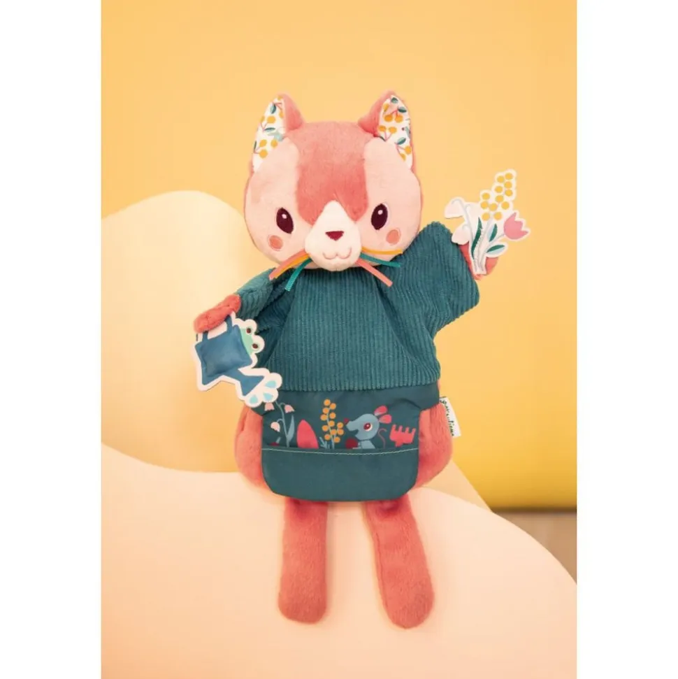Peluche marionnette à main jeanne le chat