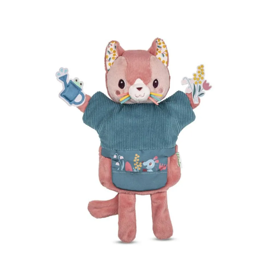 Peluche marionnette à main jeanne le chat