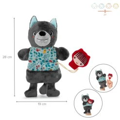 Peluche marionnette à main louis le loup