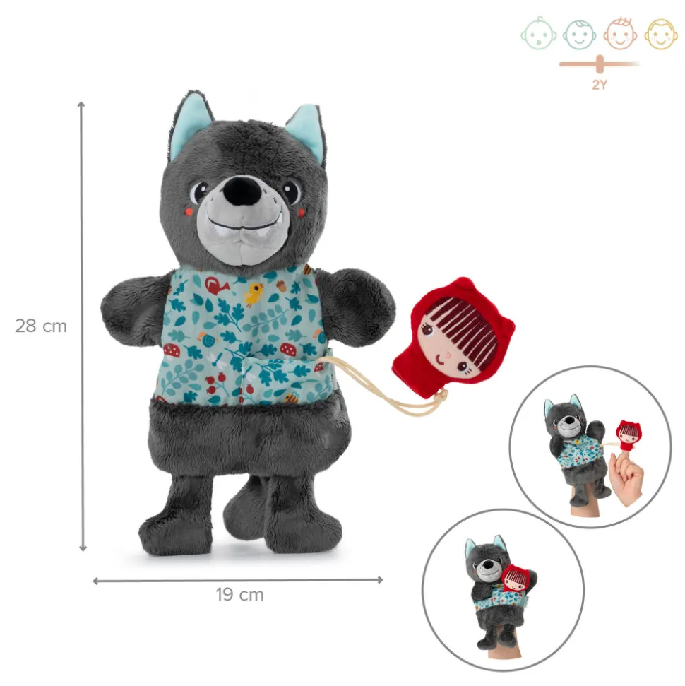 Peluche marionnette à main louis le loup