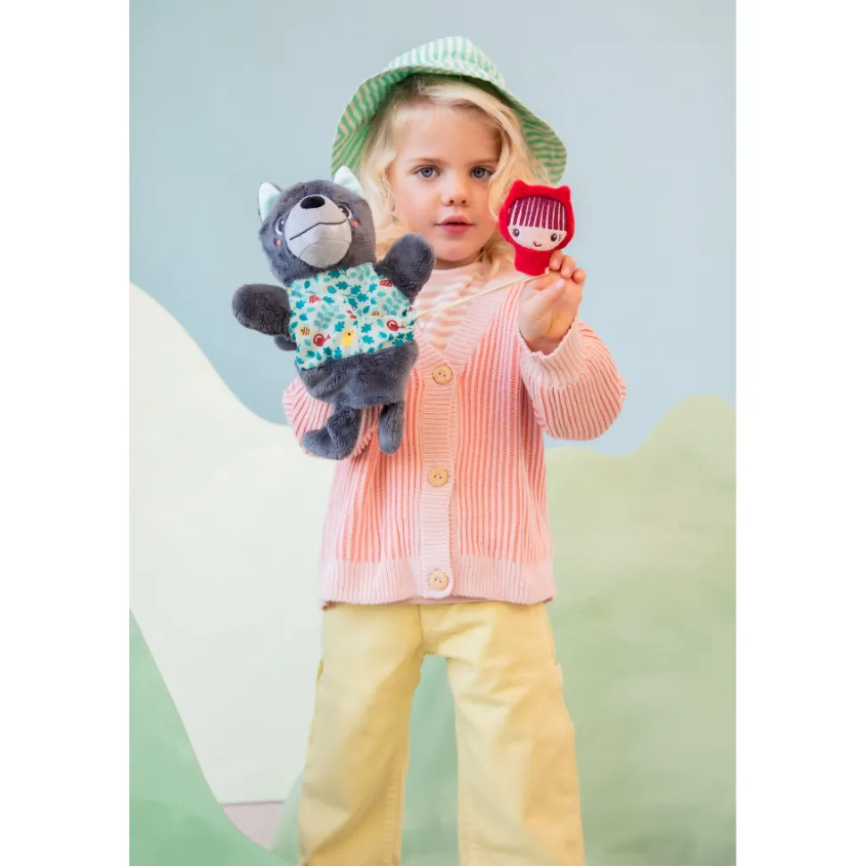 Peluche marionnette à main louis le loup