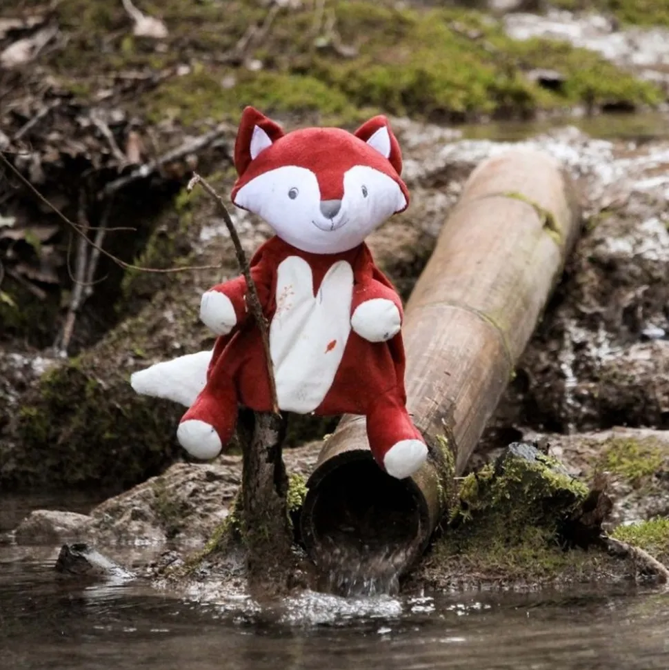 Peluche marionnette renard - cache cache en foret