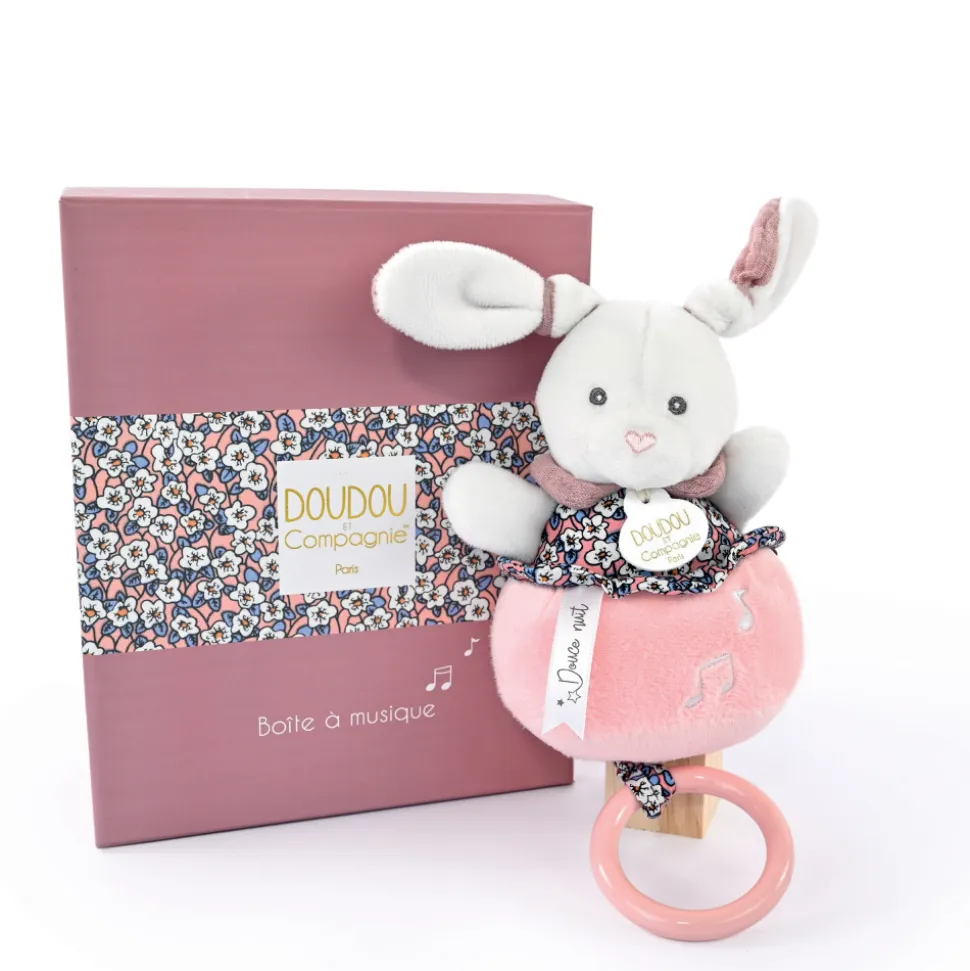 Peluche musicale boh'aime lapin rose