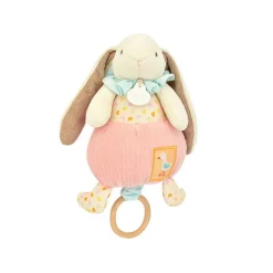 Peluche musicale boîte à musique lapin rose