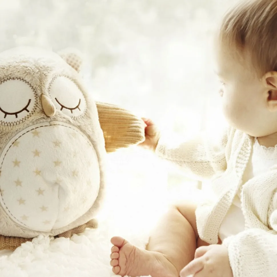 Peluche musicale bruit blanc avec détecteur de pleurs hibou