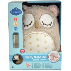 Peluche musicale bruit blanc avec détecteur de pleurs hibou