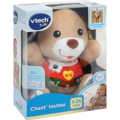 Peluche musicale chant'toutou brun