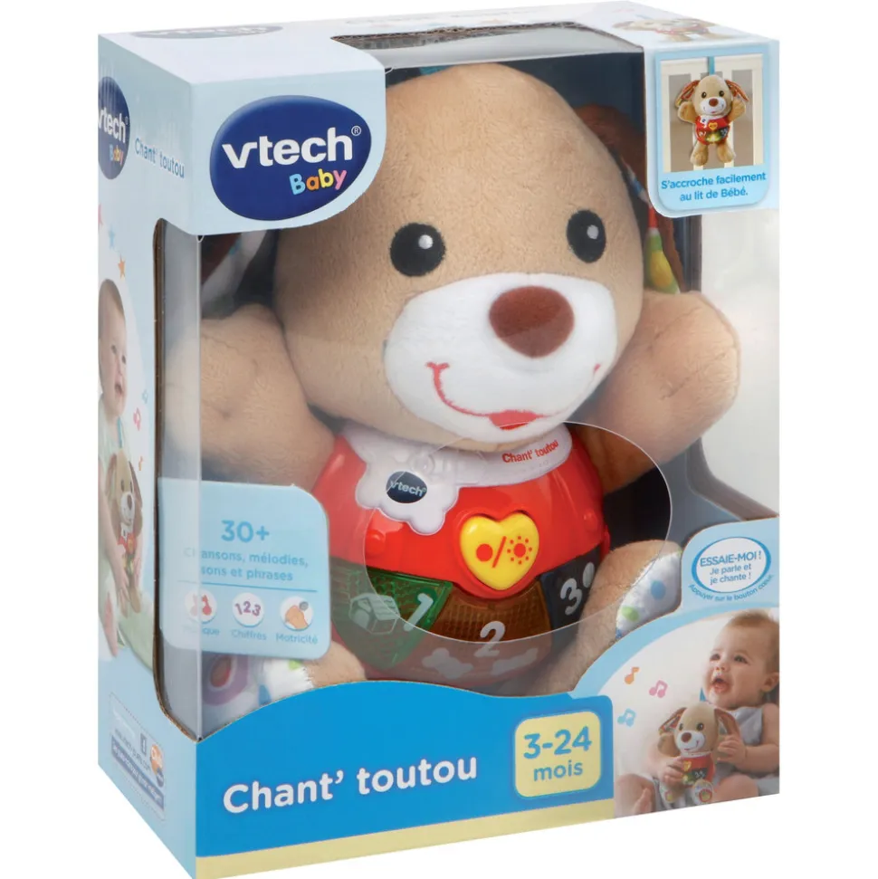 Peluche musicale chant'toutou brun