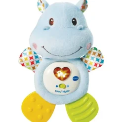 Peluche musicale croc'hippo bleu