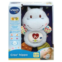 Peluche musicale croc'hippo bleu