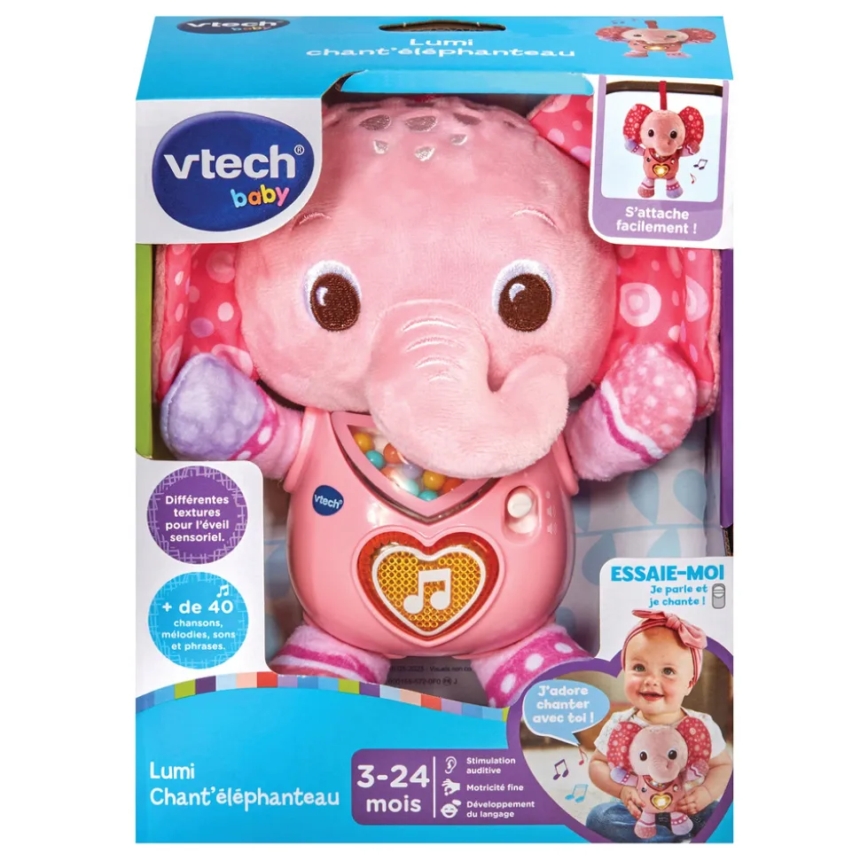 Peluche musicale lumi chant'éléphanteau