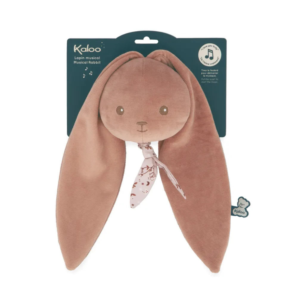Peluche musicale nomade lapin terracotta