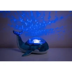 Peluche musicale à projection lumineuse baleine tranquille family bleu rechargeable