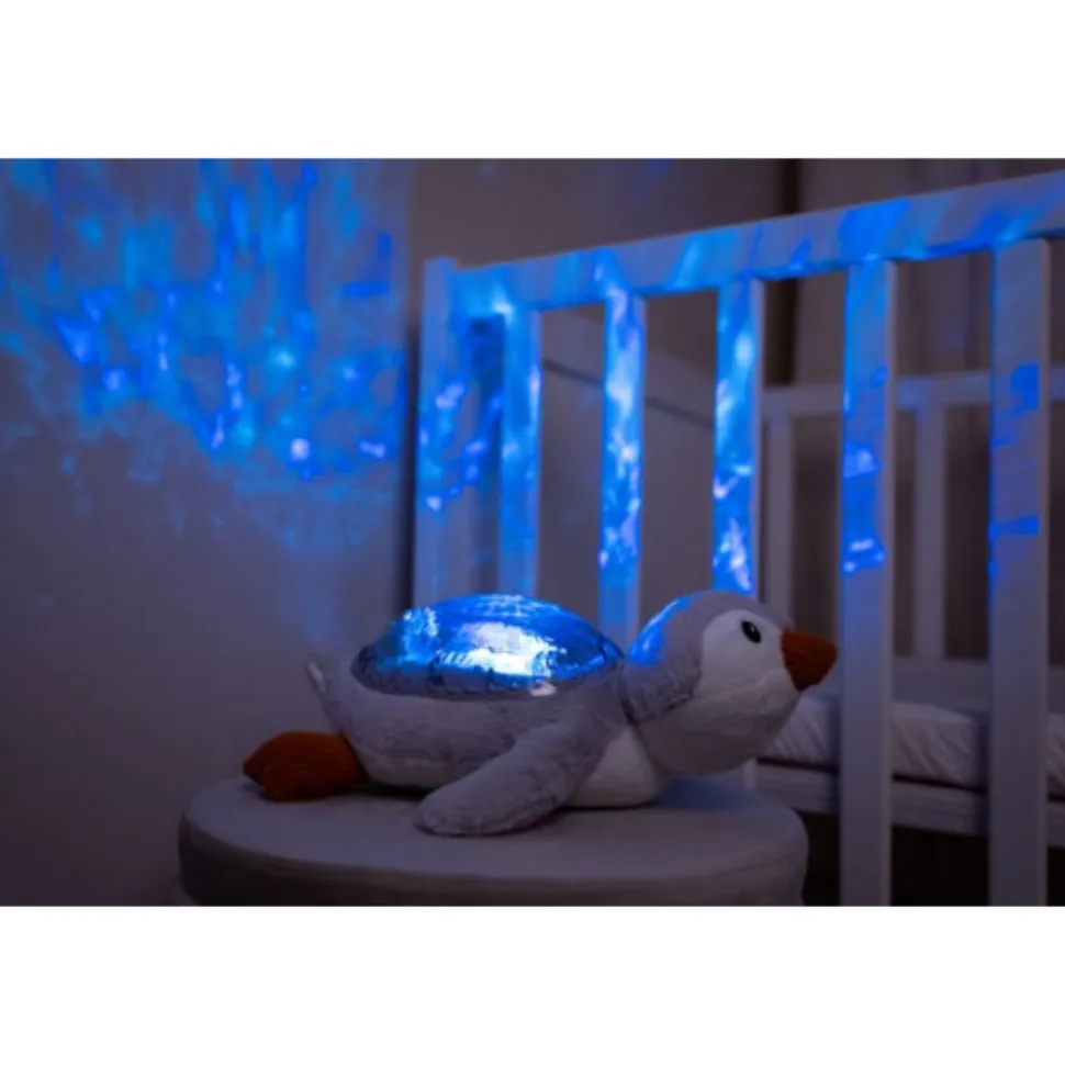 Peluche musicale à projection lumineuse pingouin tranquille