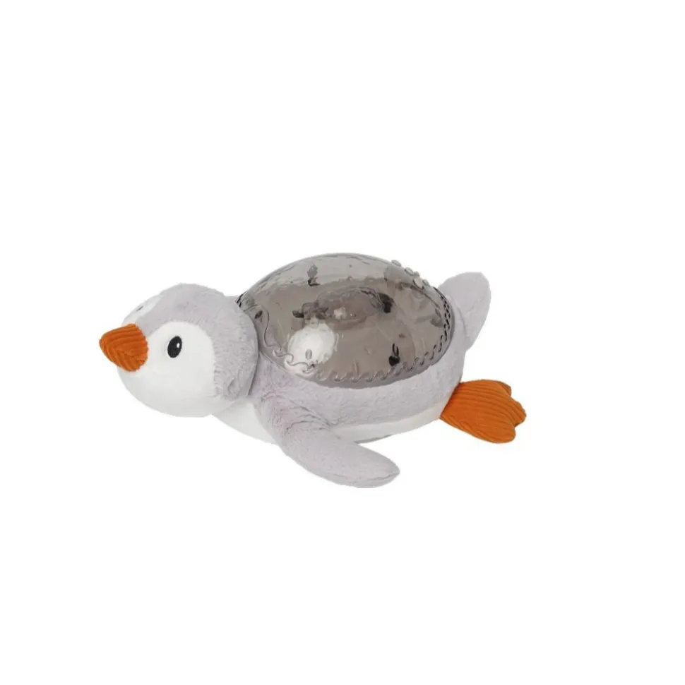 Peluche musicale à projection lumineuse pingouin tranquille