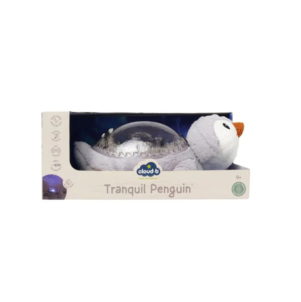 Peluche musicale à projection lumineuse pingouin tranquille