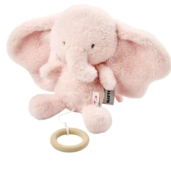 Peluche musical fanfan éléphant velours rose