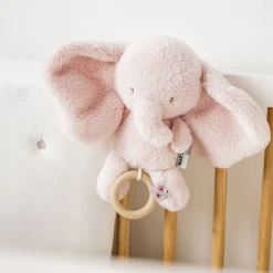 Peluche musical fanfan éléphant velours rose