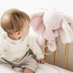 Peluche musical fanfan éléphant velours rose