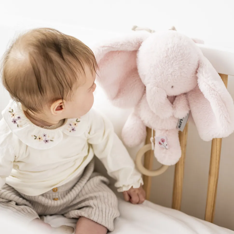 Peluche musical fanfan éléphant velours rose