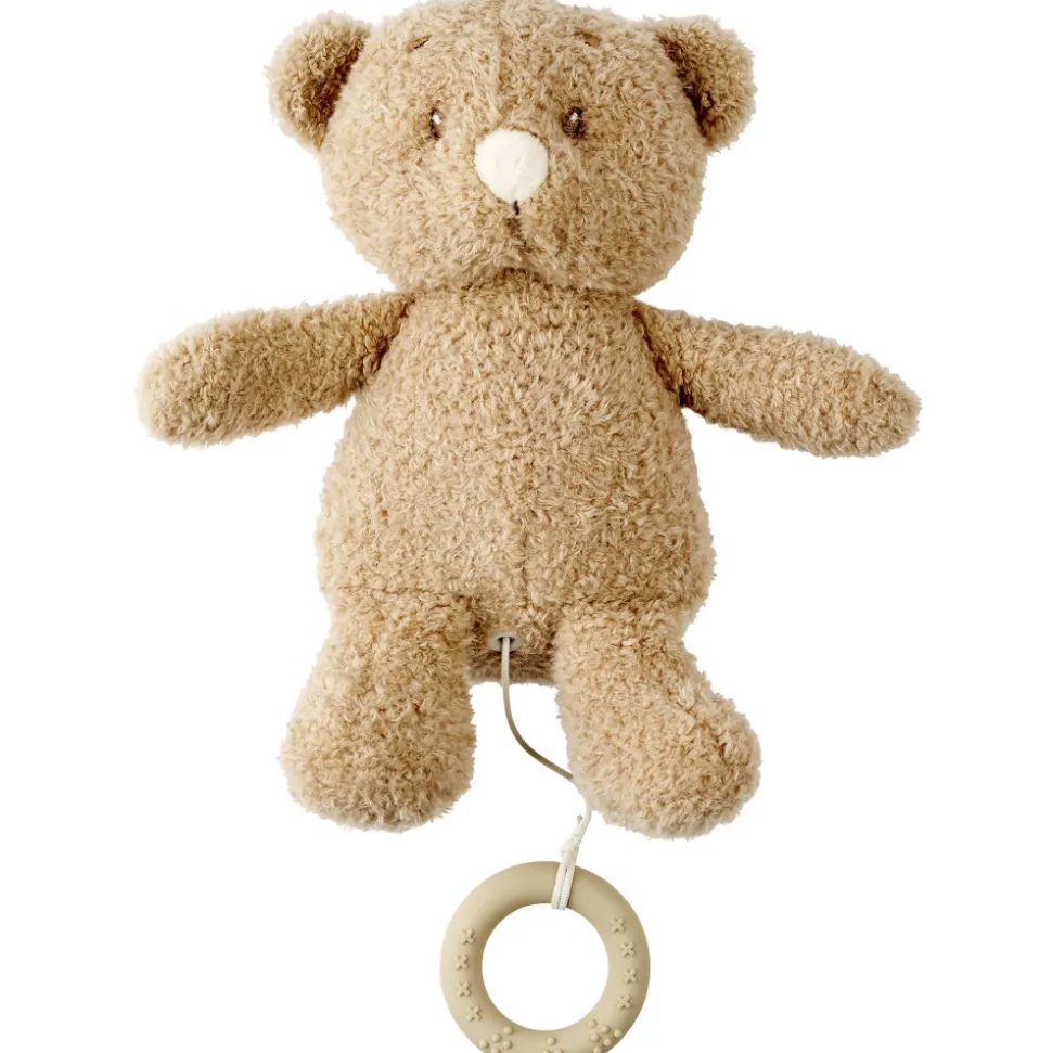 Peluche musical teddy bouclette ours caramel