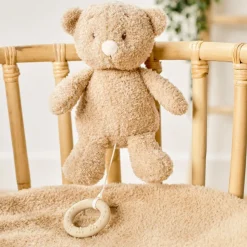 Peluche musical teddy bouclette ours caramel