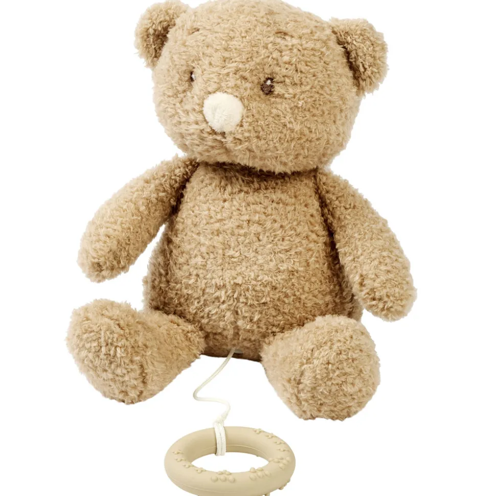 Peluche musical teddy bouclette ours caramel