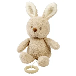 Peluche musical teddy bouclette lapin beige
