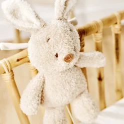 Peluche musical teddy bouclette lapin beige
